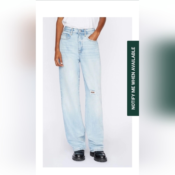 FRAME Le Jane Distressed High Rise Wide Leg Jeans in Winslow 30 - Picture 1 of 16